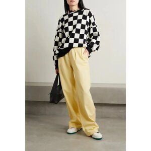 Denimist Blair Double Pleated Yellow Cotton Pants Women 27 Relaxed 80a 90s Retro